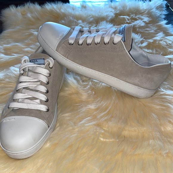 PRADA TAN SUEDE SNEAKERS!!! GREAT CONDITION!!! - Picture 4 of 5